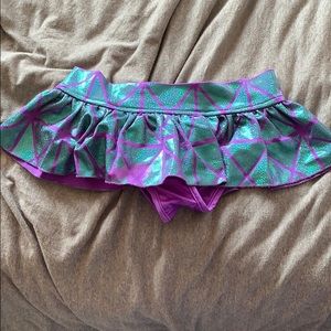 Teal & Purple Geometric Mini Skort